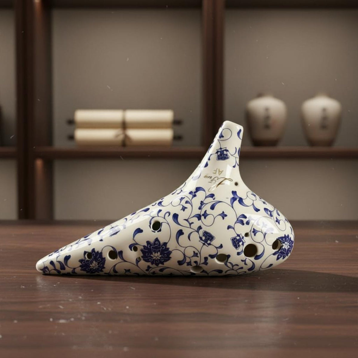 12 hole AF Ocarina Handmade Ceramic Ocarina Smooth Tone Wind Instrument for Students, Training Music Class
