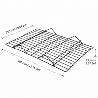 Folding Cooling Rack, 25cm Square Cake Rack, Non-Stick Carbon Steel, Matte Black Baking Accessories for Hobby Bakers
