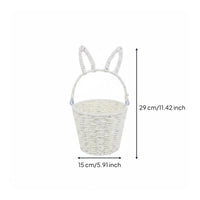 Rabbit-Ear-Shaped Basket Lightweight Paper Rope Basket Handwoven
