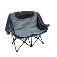 Two-Person Outdoor Lounge Chair Padded Double Camping Chair Foldable Camping Loveseat for Couples, Campers, Patio, Backyard
