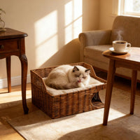Cat Bed with Heart-Shaped Opening Cozy Double Layer Cat Bed Breathable Pet Lounging Furniture for Cats, Indoor