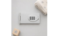 Silver Metal 3-Digit Combination Lock Rounded Corners Rectangular Combination Lock Hinged Security Hardware for Door Panels