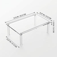 Acrylic Stand Pantry Organizer, Stackable Rectangular Shelf for Kitchen, Riser Clear Display Cabinet Rack