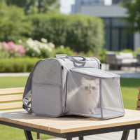 Cat Carrier Backpack Structured Pet Backpack with Mesh Panels Travel-Friendly Covered Pet Bag for Outdoor Walks