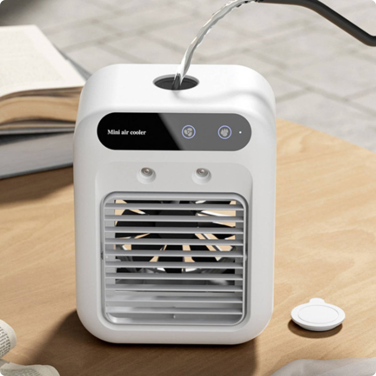 Mini Pet Air Cooler Compact Pet Spray Fan Cordless Use for Summer, Hot Weather