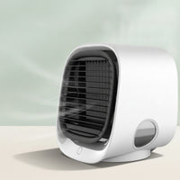 Tabletop Air Desktop Fan Black Grille Mini Oval Viewing Window for Office
