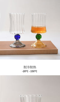 创意中古彩色香槟杯家用小清新高脚红酒杯葡萄酒杯复古甜酒杯子