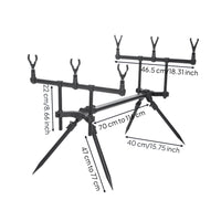 Aluminum Alloy Fishing Rod Tripod Stand Quick-Fold Folding Fishing Rod Stand Adjustable with Carrying Bag