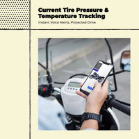 Tire Pressure Tracking System, cordless instantaneous Detector, LCD Display, Temperature and Pressure Alarm for Motorcycles and Electric Bikes