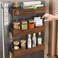Ljxz Solid Wood Refrigerator Side Hanging Rack, Multi-layer Storage