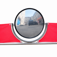 Golf Practice Range Divider, Batting Stall Partition Board, with 40cm Mirror, Stainless Steel, Double Pole