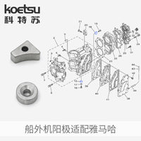 适配雅马哈防腐锌块阳极块二冲四冲导航片升降底部导航片
