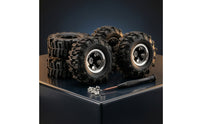 RC Car Wheel and Tire Assembly Aluminum Alloy RC Wheel with Rubber Tire Wear-Resistant for 1/30   SCX30