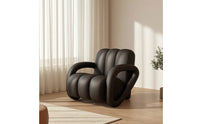 Lounge Chair with Armrests Geometric Upholstered Lounge Chair Sculptural Cushioned Armchair for Living Room, Bedroom, Reading Corner