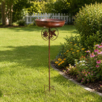 Metal Bird Bath Outdoor Garden Decor Decorative for Patio
