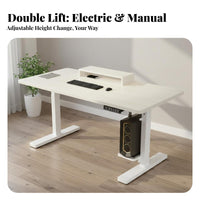Electric Standing Desk Ergonomic Height Adjustable Desk Sturdy Steel Frame Electric Work Table for Remote Workers, Students, Study Room
