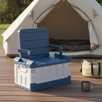 Sit-Storage Seat Trunk Foldable Design Portable Storage Seat Large Capacity Stackable Camping Crate Table for Anglers