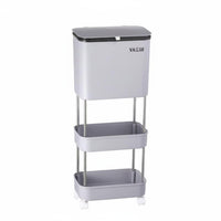 Damp-Dry Separation Bin With Wheels Multi-Layer Trash Can Large Capacity Multi-Compartment  for Elderly, Narrow Areas