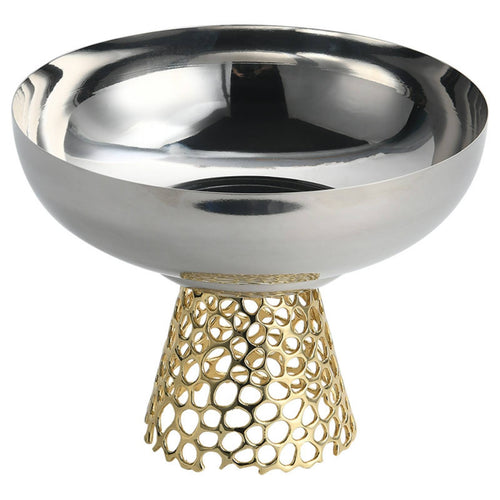 Fruit Bowl with Pedestal Mirror-Polished Pedestal Bowl Decorative for Kitchen
