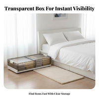Wheeled Under-Bed Container foldable Organizer container slim design for Homeowners