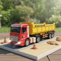 Inertial Toy Truck with Trailer Plastic Transport Truck Toy Friction Powered Interactive for Children, Toddlers, Playroom, Play Mat