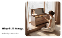 Hinged-Lid Vanity Desk Space-Saving Design Dressing Table Built-in Storage Multi-Functional for Teenagers
