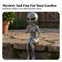 Alien Figurine Resin Alien Garden Ornament Novelty Gift Sculpture for Enthusiasts