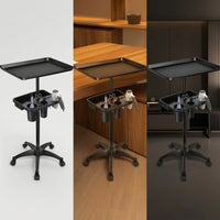 Salon Trolley Cart Mobile Rolling Salon Tray Extra Storage Trolley with Tool Holders for Hair Salons, Barber Shops