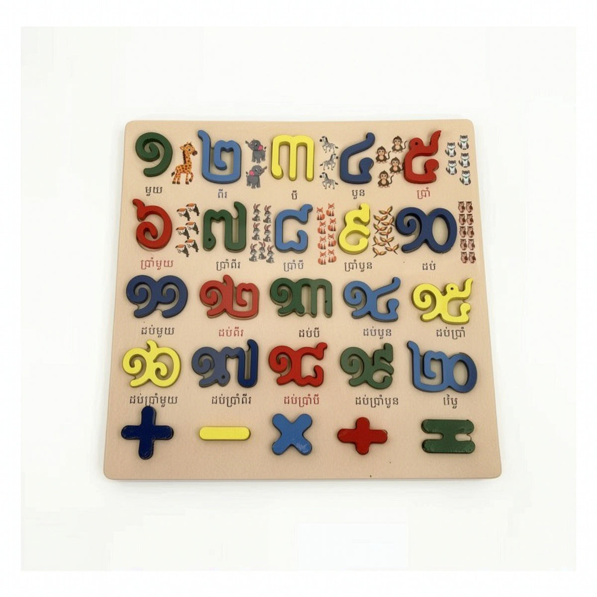 Wooden Puzzle with Raised Pieces Painted Alphabet Puzzle with Letter Blocks Learning Toy Thick Educational for Preschoolers