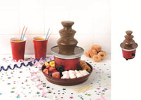 Three-Tier Stainless Steel Chocolate Fountain with Fruit Tray, 120V EU Plug, Black