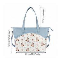 Polyester Maternity Tote Bag Adjustable Shoulder Strap Waterproof Maternity Bag Zippered Top Large Capacity for Outings