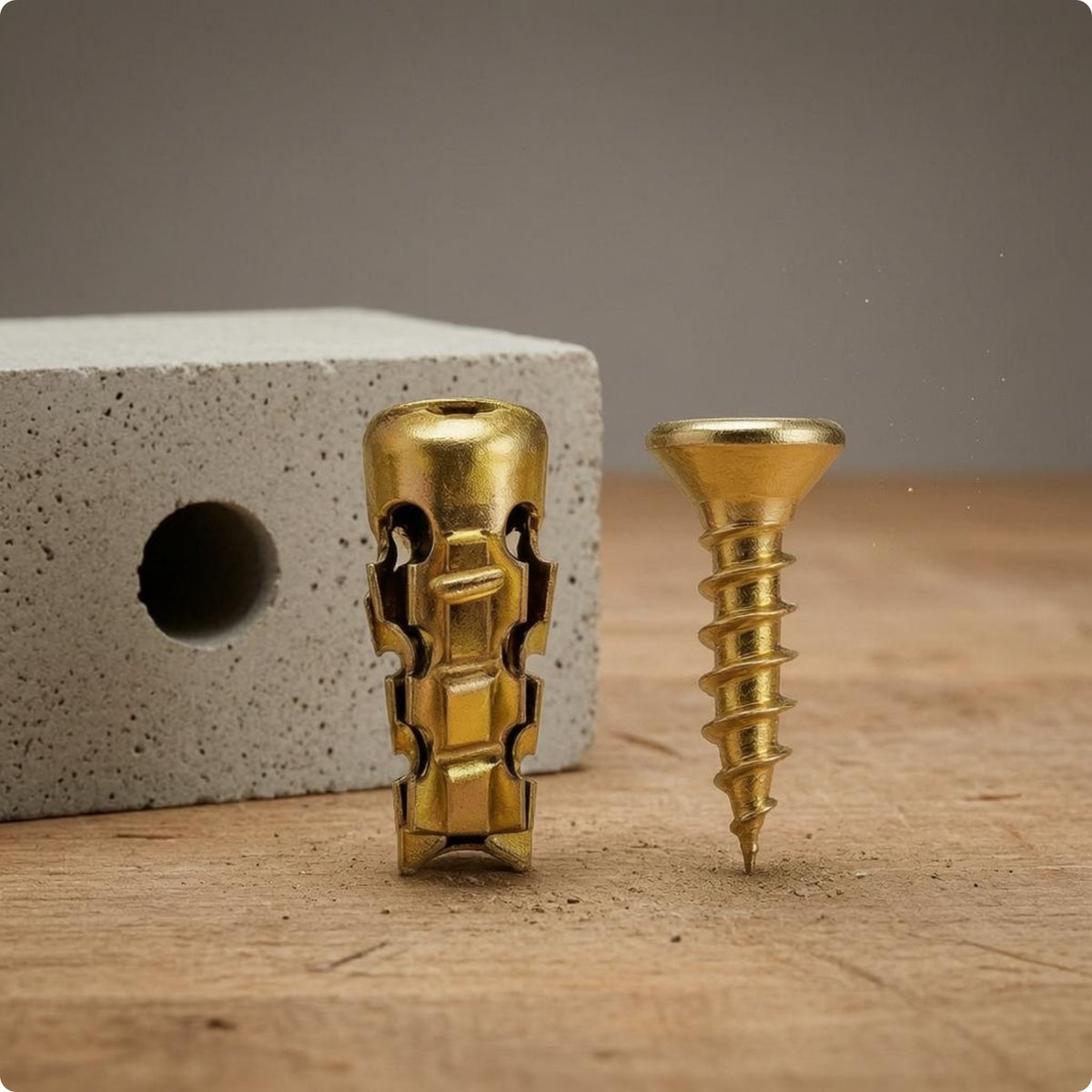 Metal Expansion Anchor 15 Mm Hole Depth Expansion Wall Anchor Gold-Toned