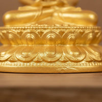 Miniature Golden Buddha Statue Palm Size Pocket-Sized Deity Ornament Feng Shui