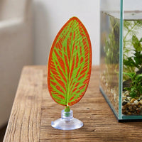 Veined Betta Bed and Betta Hammock, Realistic Spawning Leaf for Betta Aquatic Resting Surface with Suction Cup, 10x4cm