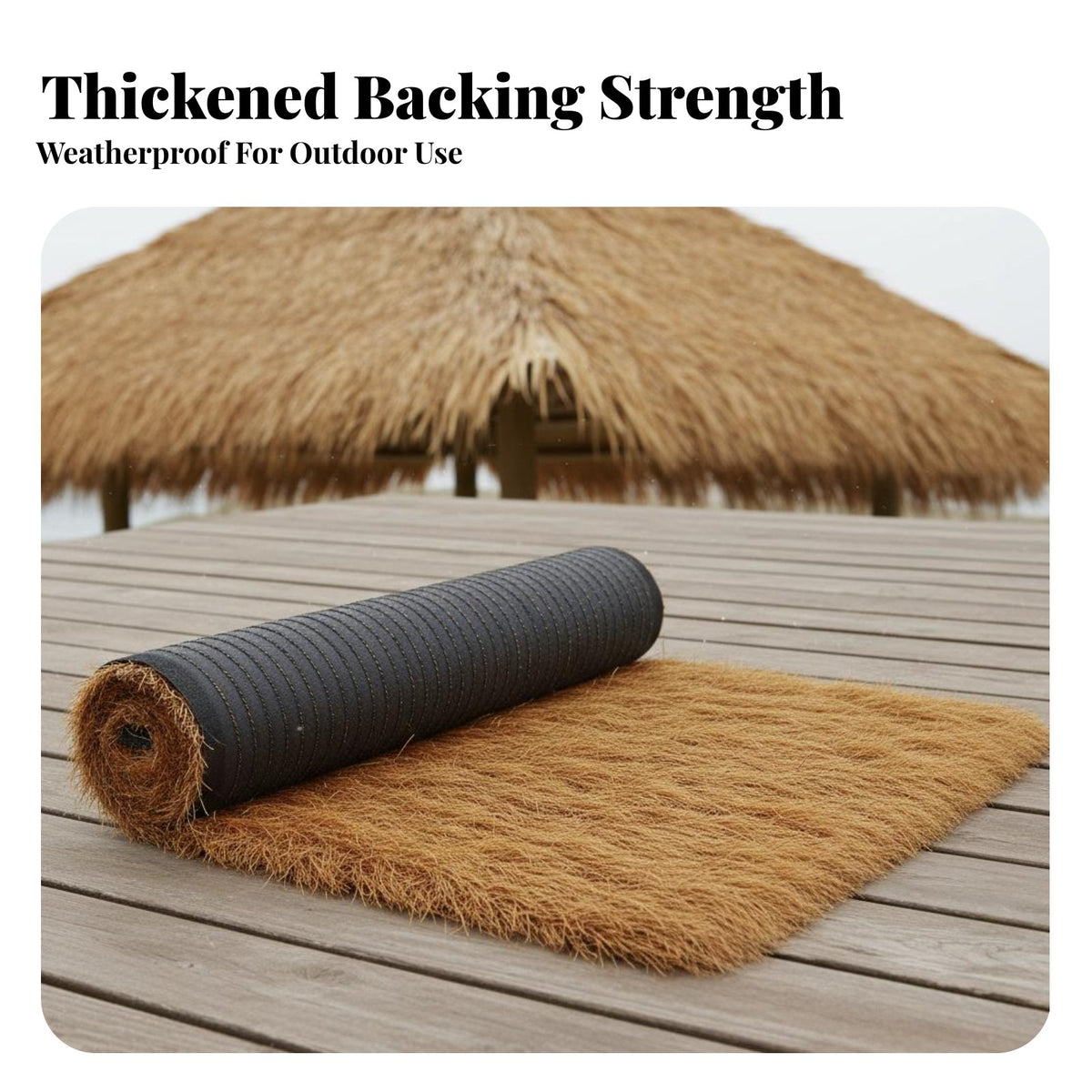 Simulated Thatch Eaves Realistic Look Artificial Thatch Tile Weather Resistant Faux Straw Roof Panel for Contractors, DIY Hobbyists, Gazebo