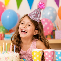 Lightweight Cone Birthday Hat, Paper Party Hats with Elastic for Kids & Adults, Fun Celebration for Dogs and Cats, Bright Coloured Party Supplies