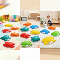 6 Pieces Crab Stepping Stone Textured Stepping Stone with Anti-Slip Bottom Balance Step Stones Molded Plastic Toy Glossy