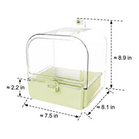 Parrot Bath Tub and Food Box for Small Birds, Manual Pour Shower and Indoor Bird Bath, Enclosed Design for Canary Budgies Cage Accessories