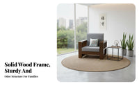 Minimalist Design New Chinese Design Couch Set Sturdy Construction Solid Wood Sofa Set High-Rebound Cushions Wooden Frame Seating Group Comfortable for Apartment Dwellers, Homeowners, Families, Home, Small Areas, Reception Area