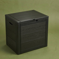 Resin Storage Box with Hinged Lid Long-Lasting Furniture Heavy-Duty for Patio