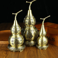 Pure Copper Gourd Ornament with Blessing Characters
