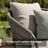 3 Pieces 3-Piece Woven Chat Set Nordic design Outdoor Furniture space-saving Easy Assembly for Apartment Dwellers, Homeowners