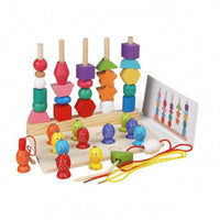 Safe Wooden Sorting Toy with Fishing Game Early Learning Geometric Shape Stacker with Fishing Rod Preschool Matching Game Child-Led for Playroom