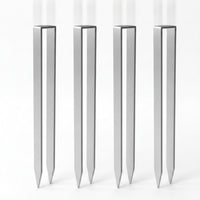 4 Pieces C Shaped Ground Anchor Pointed Metal Ground Peg Rust Resistant Yard Stakes for Gardeners