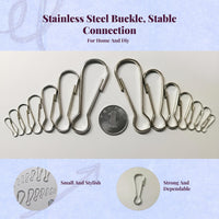 Metal-coated drapery hook, metal organizer accessory, rust-resistant hanging storage, DIY craft, keychain fastener