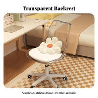Armless Vanity Stool Comfortable rotating Chair Rolling casters for Students, Teens