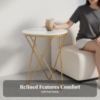 Scalloped Back Armchair Nordic Style Accent Chair Gold-Tone Frame Velvet Upholstery for Renters, Adults, Cafe, Boutique, Bedroom