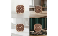 Wood Clock with Walnut Face Nordic Wooden Clock Stylish for Desk