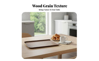Rectangular Wood-Look Tray Decorative Serving Platter Easy to Clean for Hosts