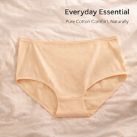 Women's Pants with Full Coverage Briefs for Everyday Wear, Comfortable Mid Rise Knickers for Plus Size Breathable Solid Color